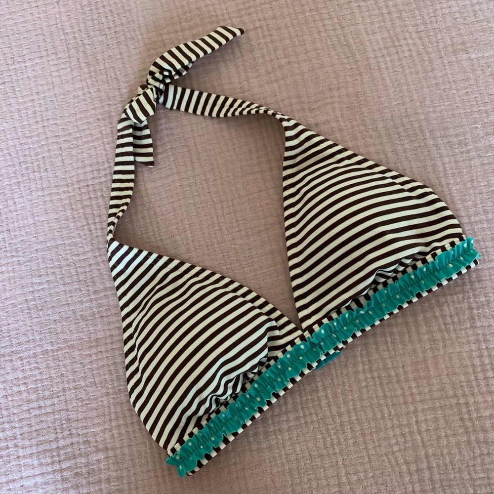 Boden Retro Striped Bikini Top